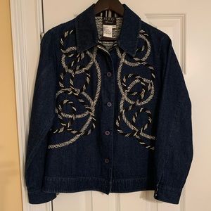 Koos, of course ladies decorated denim jacket